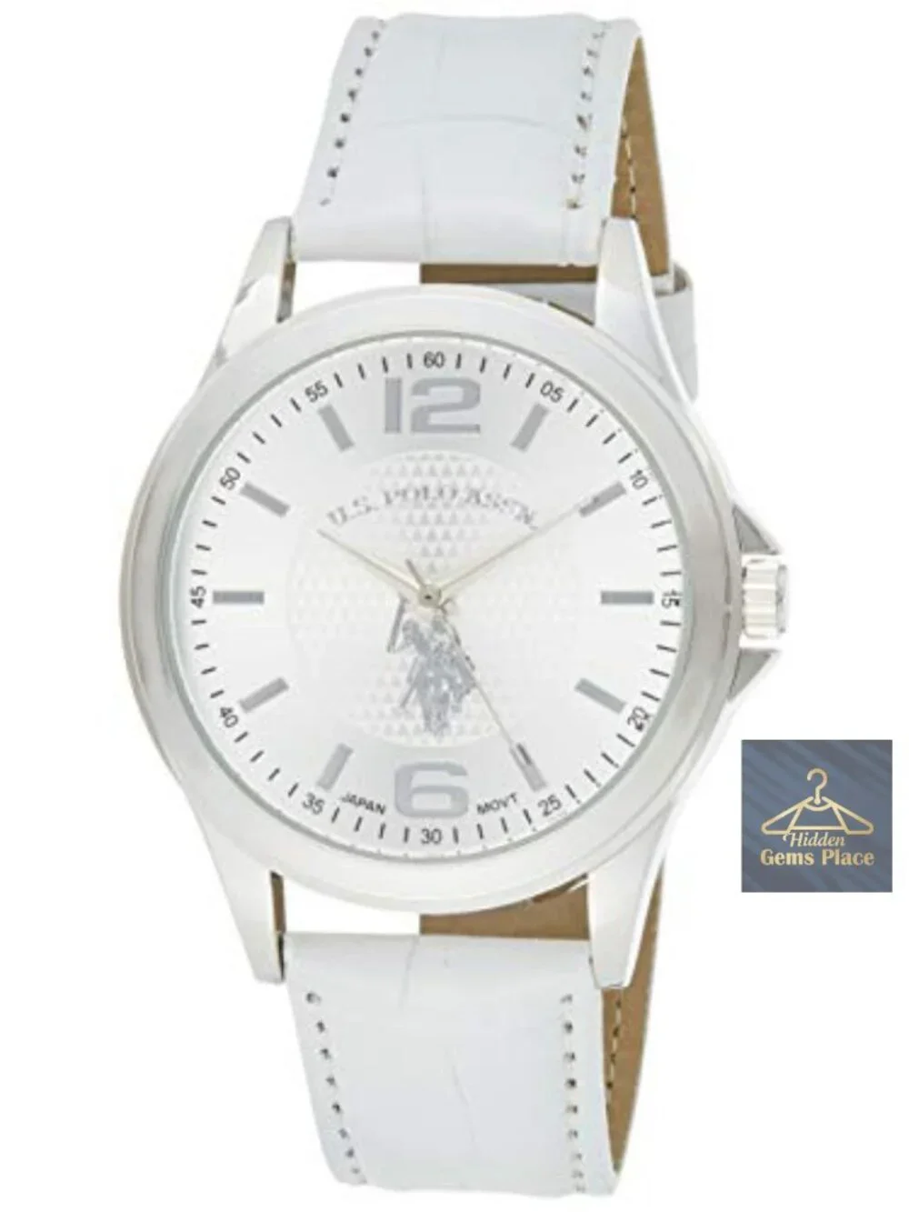 Men's Quartz Wristwatch with Luminous Numerals, Faux Leather Strap